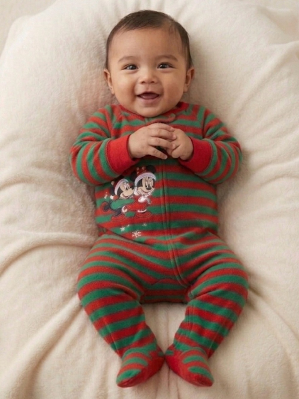 Disney Baby Mickey & Minnie Mouse Holiday Fleece Sleeper
